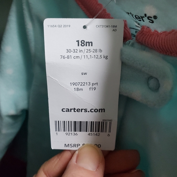 🆕️ Carter's Fleece Footed PJ'S - Picture 7 of 8